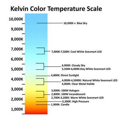 Qual é a temperatura de cor de lâmpadas LED