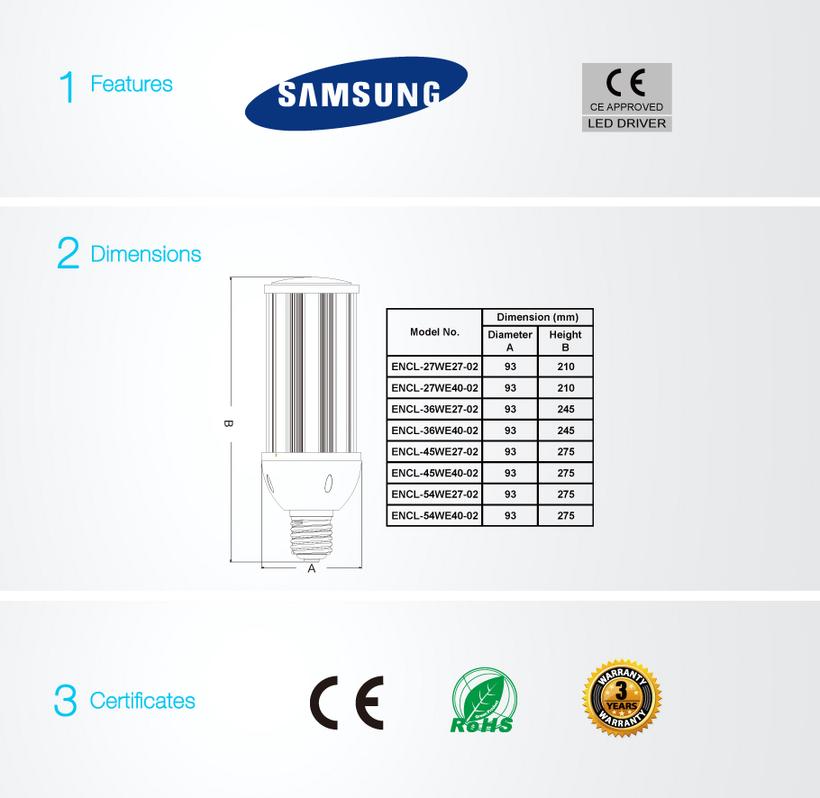 Dustproof LED Corn Lights