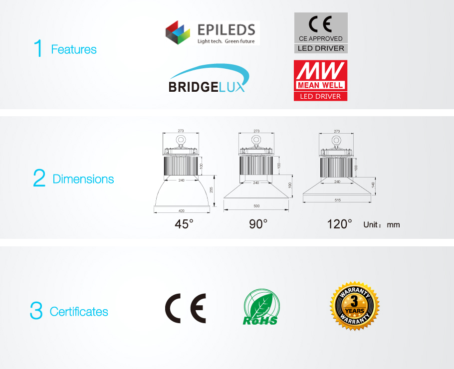 Luzes LED COB alta Bay